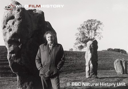 David Attenborough filming at Avebury stone circle for The Living Planet: New Worlds