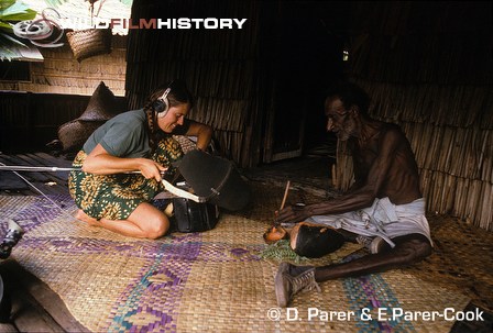 Elizabeth Parer-Cook recording for The Kiwai: Dugong Hunters of Daru