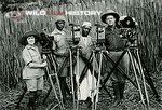 Martin and Osa Johnson with camp staff, preparing for filming