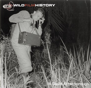 David Attenborough recording a frog chorus with an L2 EMI recorder