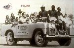 Armand and Michaela Denis in their landrover