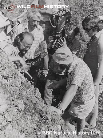 Peter Bale (checked shirt) and Martin Saunders (cameraman) recording for In Deepest Britain