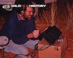 David Hughes recording the sound for Snake Killers: Honey Badgers of the Kalahari