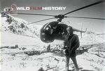 Michael Andrews with helicopter while filming aerial shots of the Andes for The Flight of the Condor