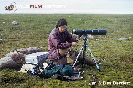 Jen Bartlett photographing on tundra