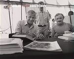 Heinz Sielmann autographing book with Chris Parsons and Martin Saunders