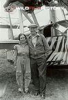 Martin and Osa Johnson by their plane Osa's Ark, used in filming