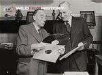 Ludwig Koch (left) with Maxwell Knight selecting recordings for the first of the series of The Language of Animals