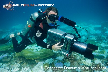 Peter Scoones filming underwater for The Blue Planet