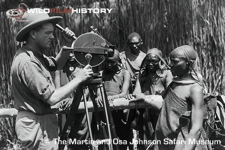 Martin Johnson filming Meru woman