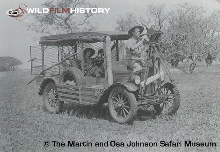 Martin and Osa Johnson using camera car whilst filming for Simba