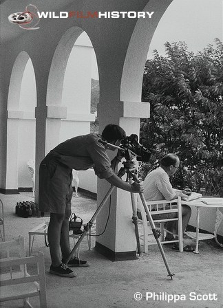 Tony Soper filming Peter Scott for Faraway Look: The Virgin Islands