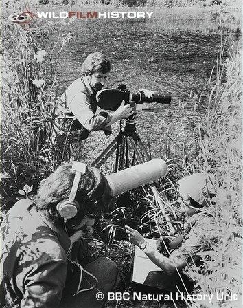 Maurice Tibbles filming with sound recordist Alistair Crocker