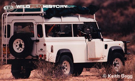 David and Carol Hughes filming from inside a modified land Rover for Cheetahs - The Deadly Race 