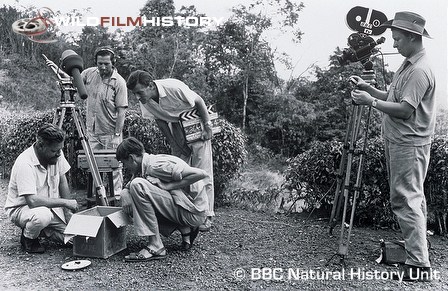 Gerald Durrell and John Hartley on location for Catch me a Colobus