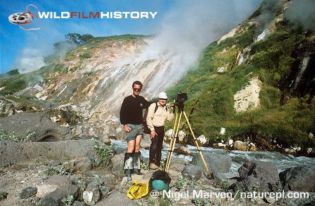 Nigel Marven and Martin Saunders while filming for Realms of the Russian Bear