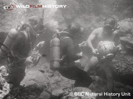 Hans and Lotte Hass filming along the seabed for Adventure: Hans and Lotte Hass