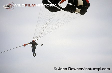 John Downer filming imprinted teal from parascender for Supersense