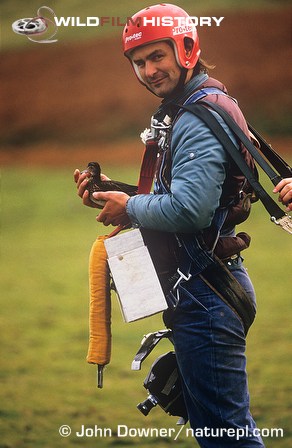 John Downer with imprinted teal to film in flight for Supersense