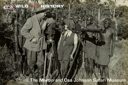 Martin and Osa Johnson, with Akeley camera, during filming for Simba