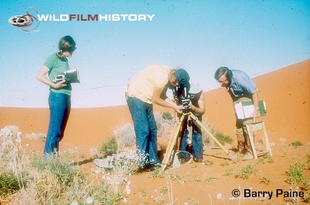 Barry Paine watches filming in progress